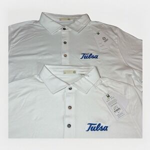Lot Of 2 NWT Tasc Performance Everywear Polo Shirt White Organic Cotton Mens XL‎